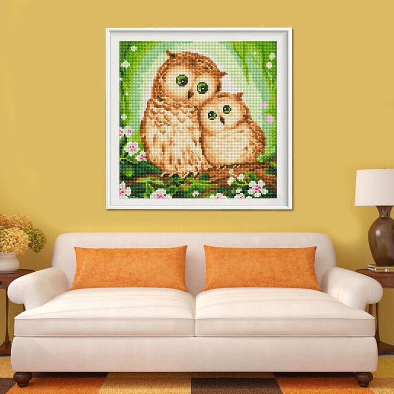 Full Drill Two Owls 5D Diamond DIY Painting Craft Kit Home Decor Newly