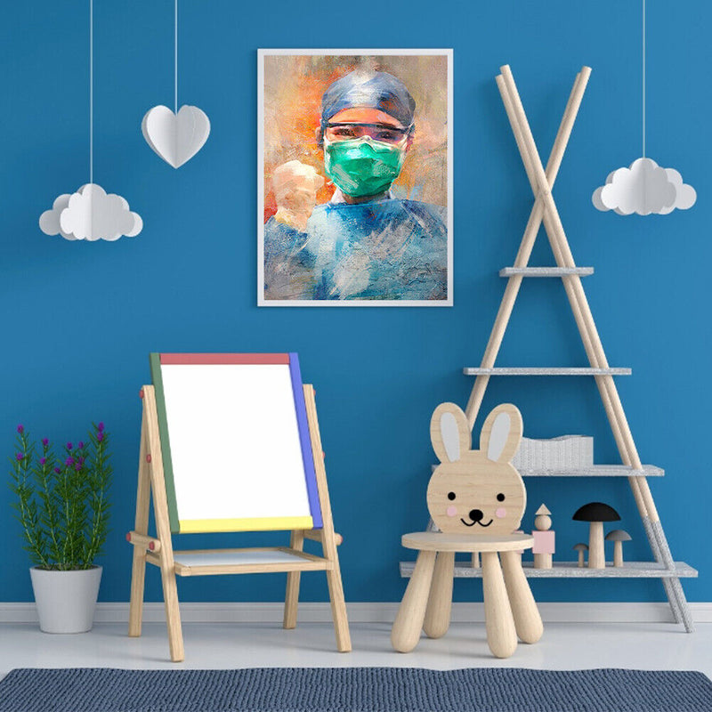 Frameless Oil Paint By Numbers Angel Nurse DIY Canvas Picture Craft Kit