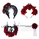 Props Halloween Headbands Wedding Garland Hair Wreath Red Rose Crown