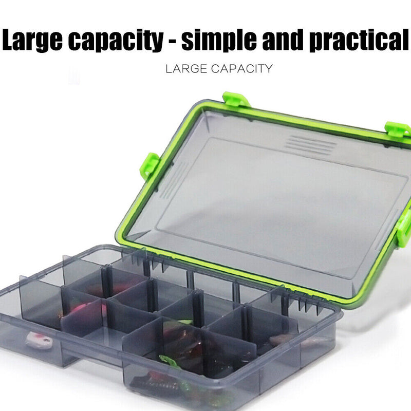 Double Sided Fish Hook Lures Bait Storage Box Fishing Tackle Case (Green)