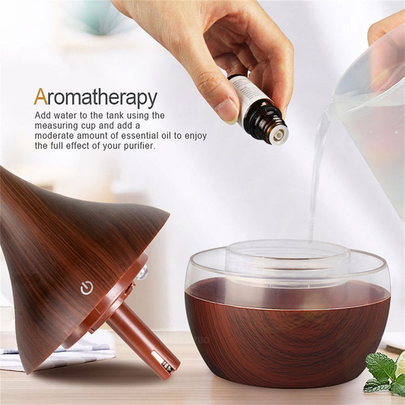 Diffuser Wood Grain Humidifier Air Purifier Water Replenishment Instrument