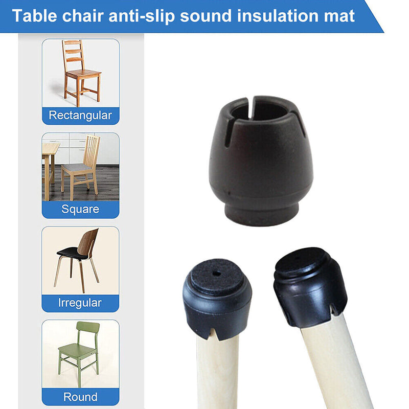 16pcs Chair Leg Mat Non-slip Silicone Floor Protection Cover No Noise for Home
