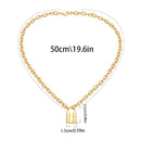 Boho Jewelry Long Chain Punk Choker PadLock Pendant Necklace Collar Statement