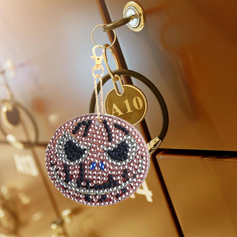 5pcs Halloween Elements Full Drill Diamond Painting Keyring Handmade Craft Newly