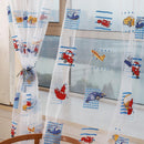 Toddler Kids Car Pattern Voile Panel Sheer Door Room Drape Window Curtains