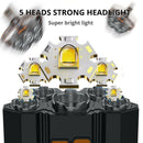 Head Torch Super Bright Headlight LED Rechargeable 5 Lights