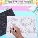 10pcs Puzzle Drawing Toys DIY Car Series Scraping Painting Craft for Kids Adults