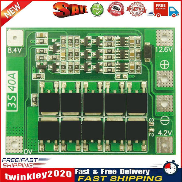 3S 40A Li-ion Lithium Battery Charger Cell Module PCB BMS Protection Board Newly