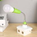 E27 LED Light Bulb Holder Universal Flexible Extension Lamp Socket (Green) Newly