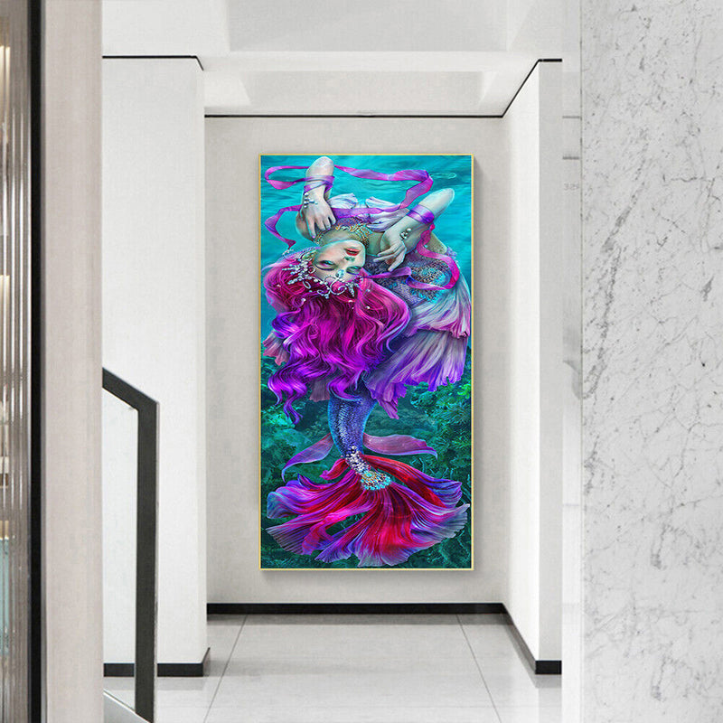 Mermaid DIY Zero Basis Paint by Number Kits Picture Colouring Kits Kill Time