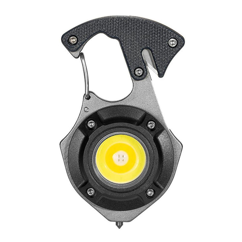 Multifunction COB LED Flashlight Camping Screwdriver Keychain Lamp (Black)