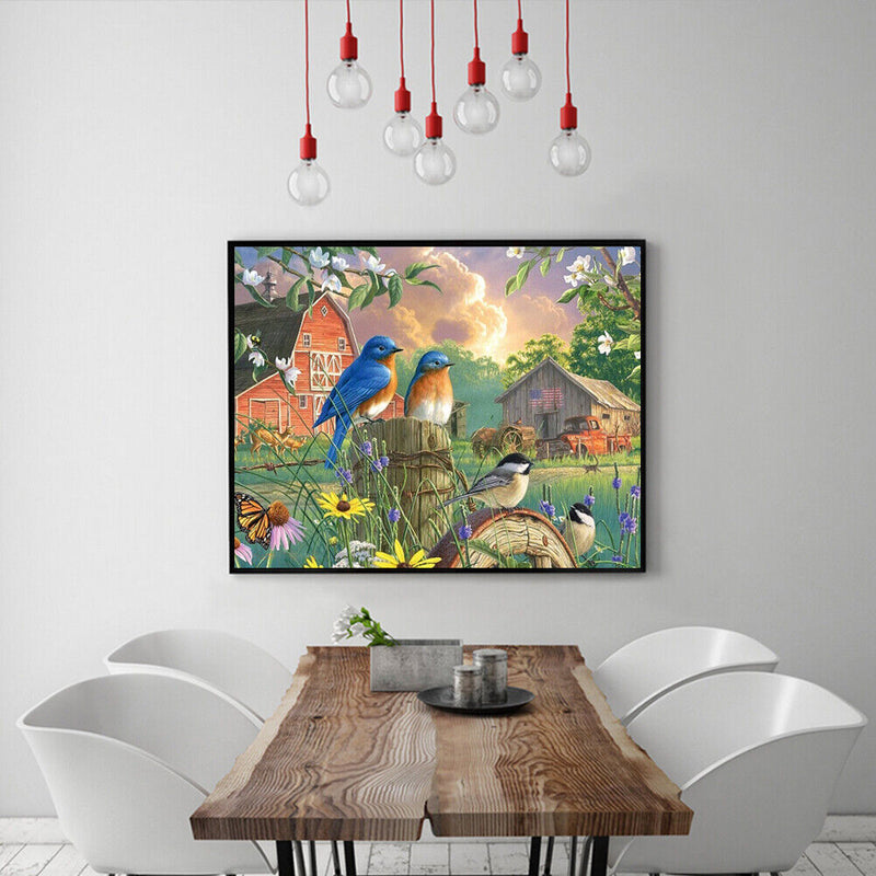 #A Railing Bird Oil Paint By Numbers Kit DIY Acrylic Painting on Canvas Frameles