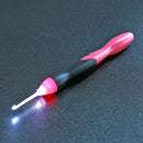 9 in 1 USB Light Up Crochet Hooks Knitting Needles LED Sewing Set Kit (Red)