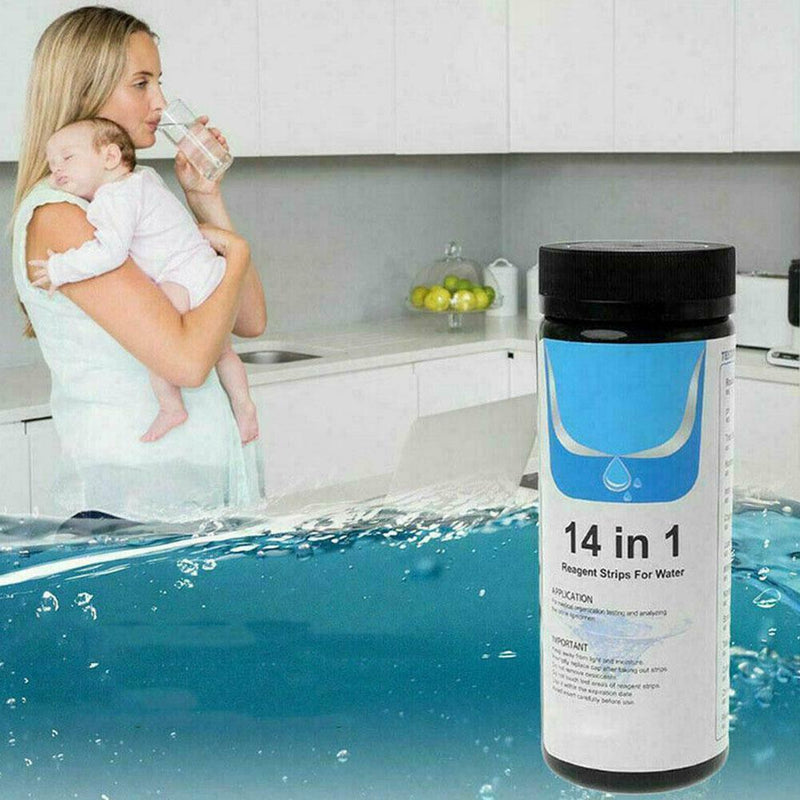14 In 1 Water Test Strips Kit,Home Drinking Water & & Pool Tap Swimming O8M8