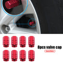 8pcs Aluminum Alloy Car Motorcycle Tire Valve Stem Caps Dust Covers (Red) Newly