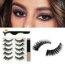 5 Pairs Reusable 5 Magnetic Eyelashes Magnetic Eyeliner and Kits Lashes Q9R8