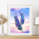 DIY Full Round Drill Diamond Painting 5D Fantasy Feather Poster Kit Craft