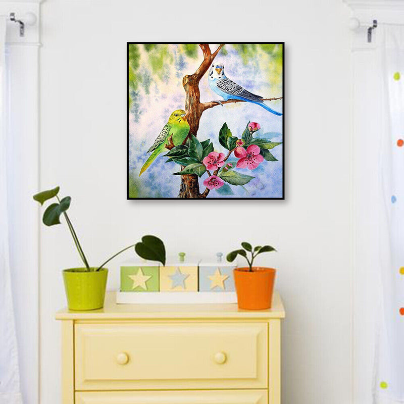 5D Full Drill Diamond Painting DIY Spring Birds Rhinestone Wall Picture