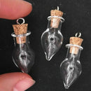10 x Mini Empty Teardrop-shaped Vials Glass Bottles Vial Charm Pendant T hot.