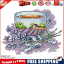14CT Stamped Cotton Thread French Teacup Cross Stitch DIY Needlework (J479)