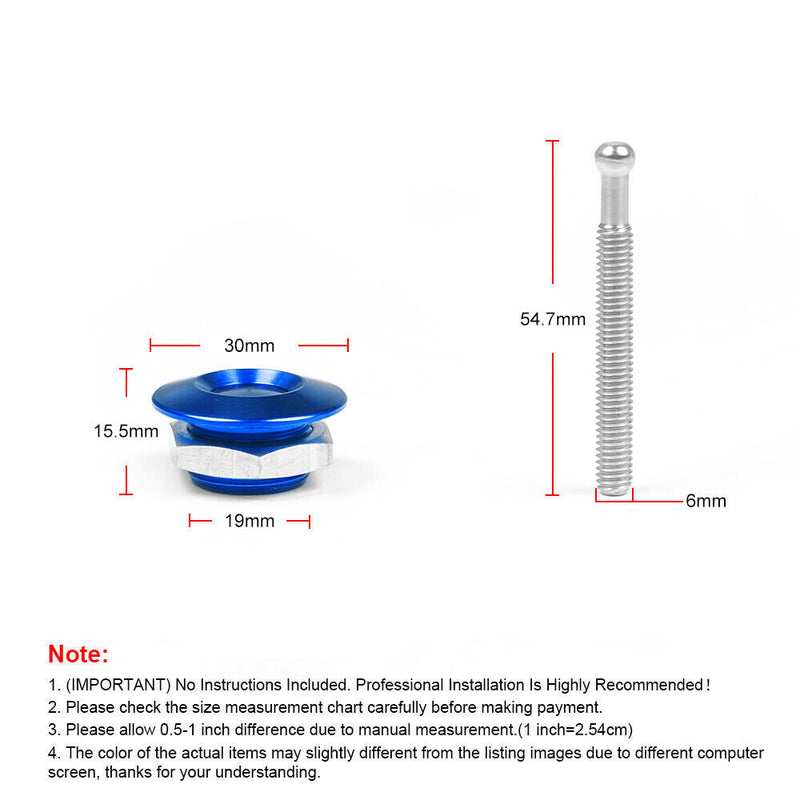 1.25" Push Button Quick Release Hood Bonnet Pins Lock Clip Car Bumper Latch Kit