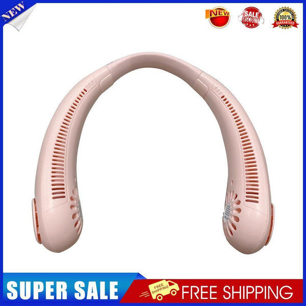 Portable Hanging Neck Fan Air Cooling Bladeless Wearable Lazy Fan (Pink)