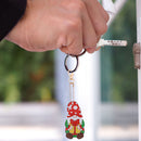 10/21pcs Keychain Pendant Handmade DIY Mosaic Christmas Gnome Bag Accessories