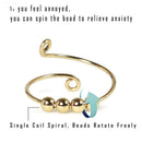 Adjustable Fidget Single Coil Spiral Beads Rings Rotate Freely for Girl Gifts