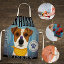 Scarf Dog Linen Kitchen Apron Household Waterproof Cooking Bibs (82x68cm)