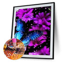 5D DIY Blue Butterfly Full Round Diamond Painting Wall Decor Rhinestone Picture