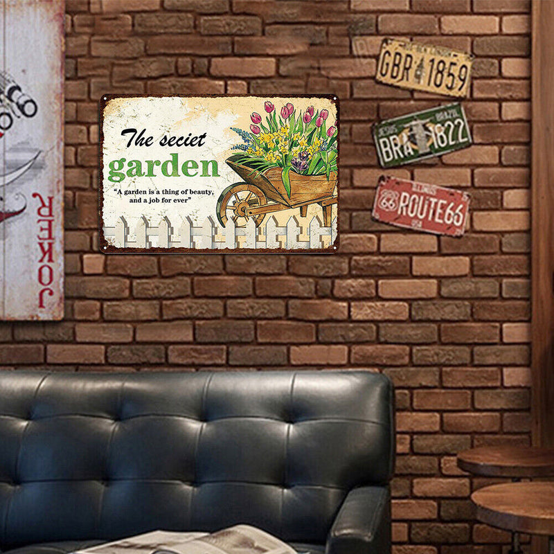 Garden Retro Metal Plate Tin Sign Plaque for Bar Pub Club Cafe Home Poster