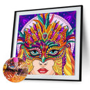 DIY Full Round Drill Diamond Painting Primitive Girl Art Picture Kits Crafts Set