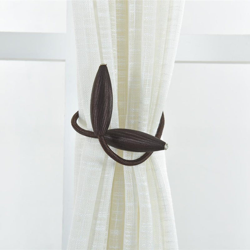 2pcs Curtain Tiebacks Tie Olive Holdbacks Decorative Buckle Clips (Brown)