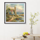 40x40cm Colorful DIY Paint By Numbers Kit Seaside Villa House Decor Gift Ar