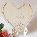 Heart Shaped Wedding Guest Book Rustic Wooden Sweet Baby Shower Bridal Guestbook