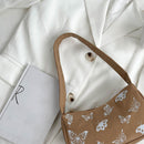 Fashion Women Butterfly Print PU Underarm Bag Casual Ladies Small Shoulder Bags