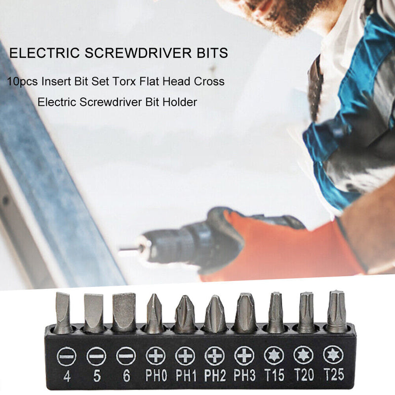 10pcs Insert Bit Set Torx Flat Head Cross Hex Shank Screwdriver Head Bit Newly