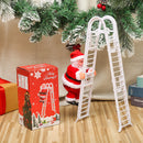 #A Funny Santa Climbing Ladder with Music Fireplace Home Decor Christmas Decorat