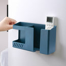 Phone Charge Organizer Wall Mounted Punch Free Remote Control Rack (Blue) Newly
