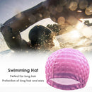 Swimming Cap PU Waterproof Protect Ears Hair Men Women Swim Pool Hat (Pink)