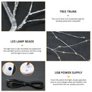 20 inch Tabletop Bonsai Tree Light, 108 LED Copper Wire Lamp (White) Newly