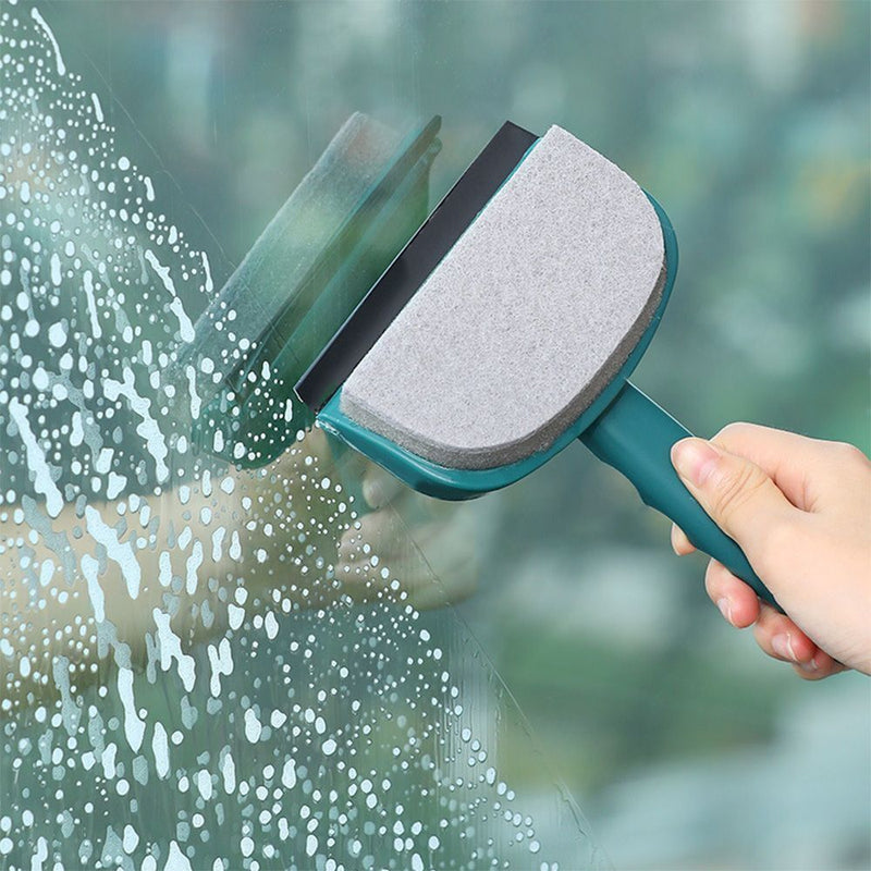 Washing Scraper Decontamination Glass Cleaner Glass Wiper Double-sided Brush
