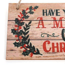 Ornament Merry Christmas Hanging Wood Plaque Wall Art Wooden Door Hanging Sign