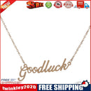Fashion Women Letter Goodluck Pendant Charm Clavicle Chain Necklace Jewelry
