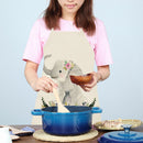 Kitchen Linen Apron Small Elephant Print Home Restaurant Cooking Baking Bib