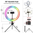 Tripod Stand 10 inch Ring Fill Light RGB LED Video Light For TikTok Youtube