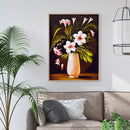 Painting By Numbers Kit DIY Flowers Vase Hand Painted Canvas Oil Art Picture