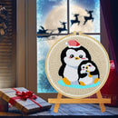 Penguin Cross Stitch Gifts for Beginner Embroidery Sewing Tool Home Wall Decor