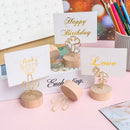Table Numbers Holder Wooden Clamps Stand Photos Clips Picture Frame Place Card