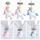 Fashion Best Friend Forever Unicorn Pendants Friendship Bff Necklace Bead Chain